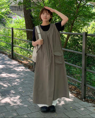 【BAON】Qdoden Nylon Layered Cargo Long One Piece BAON (バオン) - キュドデンナイロンレイヤードカーゴロング