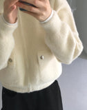 Lawson Flap Pocket Angora Fur Collar Zip-up