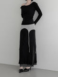 Vero Layering Color Matching Long Skirt