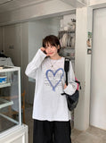 [unisex] Noiku Heart Printing Over Long Sleeve Tee