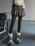 Jerry Double Button Pleated Skirt Pants