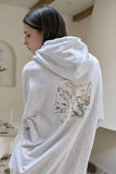 Bunny Flower Embroidered Hoodie