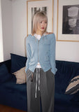 SOFT OFF SHOULDER ZIP-UP