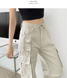 3 Pocket Vintage Pin Tuck Loose Wide Fit Cotton Pants