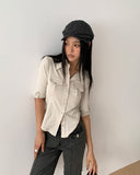 Tshi stripe pattern beret hat