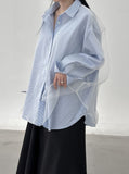 Mesh Stripe Overfit Shirt