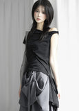 Cut off draped T-shirt