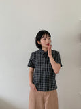 Mameli Check Crop Short Sleeve Shirt