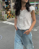 Leggen Frill Off-Shoulder Blouse