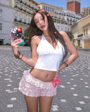Cheek Shirring Glam Halter Sleeveless