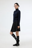 Ruten pleated wool mid-length skirt