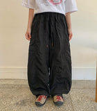 [unisex] Oako banding nylon string balloon wide pants