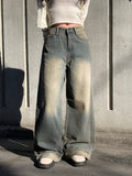 Demo Vintage Washing Cut Wide Denim Pants