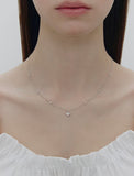 Essence Silver (W) Moissanite Flower Dainty Necklace