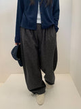 [BAONHAUS] Timder Cotton Wide Banding Flower Pants