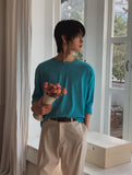 [BAISC] Dense Tencel Crop Long Sleeve Tee