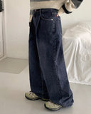 Menbo Pintuck Denim Wide Pants