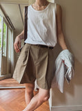 Loin Over Fit U-Neck Cut Sleeveless