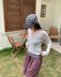 Dove See-through V-neck Two-Way Button Cardigan