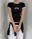 Sporty Star Printing Color Matching Short Sleeve
