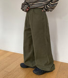Shio hidden banding cotton wide pants