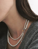 Noailles Silver (C) White Pearl 2WAY Necklace