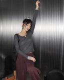 Carat Layered See-Through Tencel U-Neck T-shirt