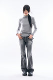 Slate incision flare denim pants