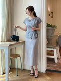Cellon Drape Cap Sleeve Blouse
