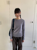 Beltary Color Round Long Sleeve Tee