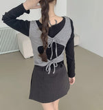 Dot Ribbon String Layered Unique Sleeveless