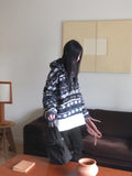 [MADE] Wilson Winter Nordic Pattern Drop Loose Fit Hooded Fleece