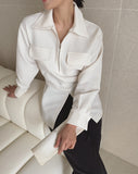 Casey Half-Open Collar Blouse