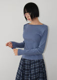 BOAT NECK SLIT LONGSLEEVE