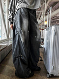 Rivet Pleated Denim
