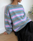 Levain Stripe Mix Round Knit