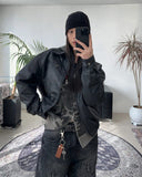 Edion Crop Leather Jacket