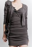 Twist One Piece Cardigan Set