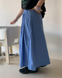 Shoniku banding pin tuck long skirt