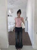 Reher Pocket Banding Washed Denim Bootcut Pants