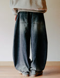 Deep Blue Balloon Denim Pants