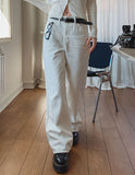 [U-BASIC] S/S White Cotton Wide Pants
