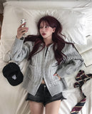 [wool30%] Woods Cable Two-Way Knit Hooded Zip-Up