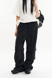 Double placket eyelet wide pants