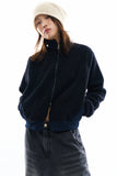 Shearling boucle zip-up blouson
