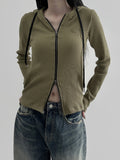 Wibbi Ribbed Hood Zip-Up