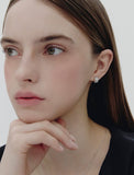 Essence Silver Tria Pave Earrings