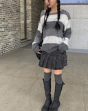 Kanko Two-Pocket Black Denim Mini Skirt