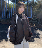 [unisex] Welkani Check Glossy Two Way Wind Jumper