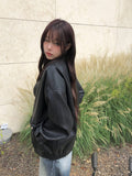 [MADE] Beer Pocket Boxy Leather Collar Jacket